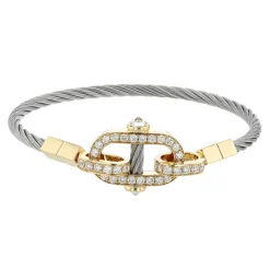 Charriol Bracelets|Bracelets<St Tropez® Mariner Bangle 18KT Diamonds Steel